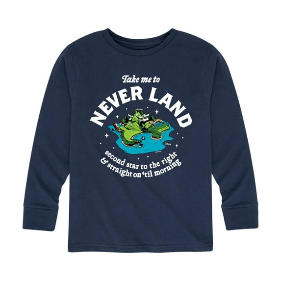 Disney - Peter Pan - Take Me to Neverland - Second Star to the Right - Toddler And Youth Long Sleeve Graphic T-Shirt