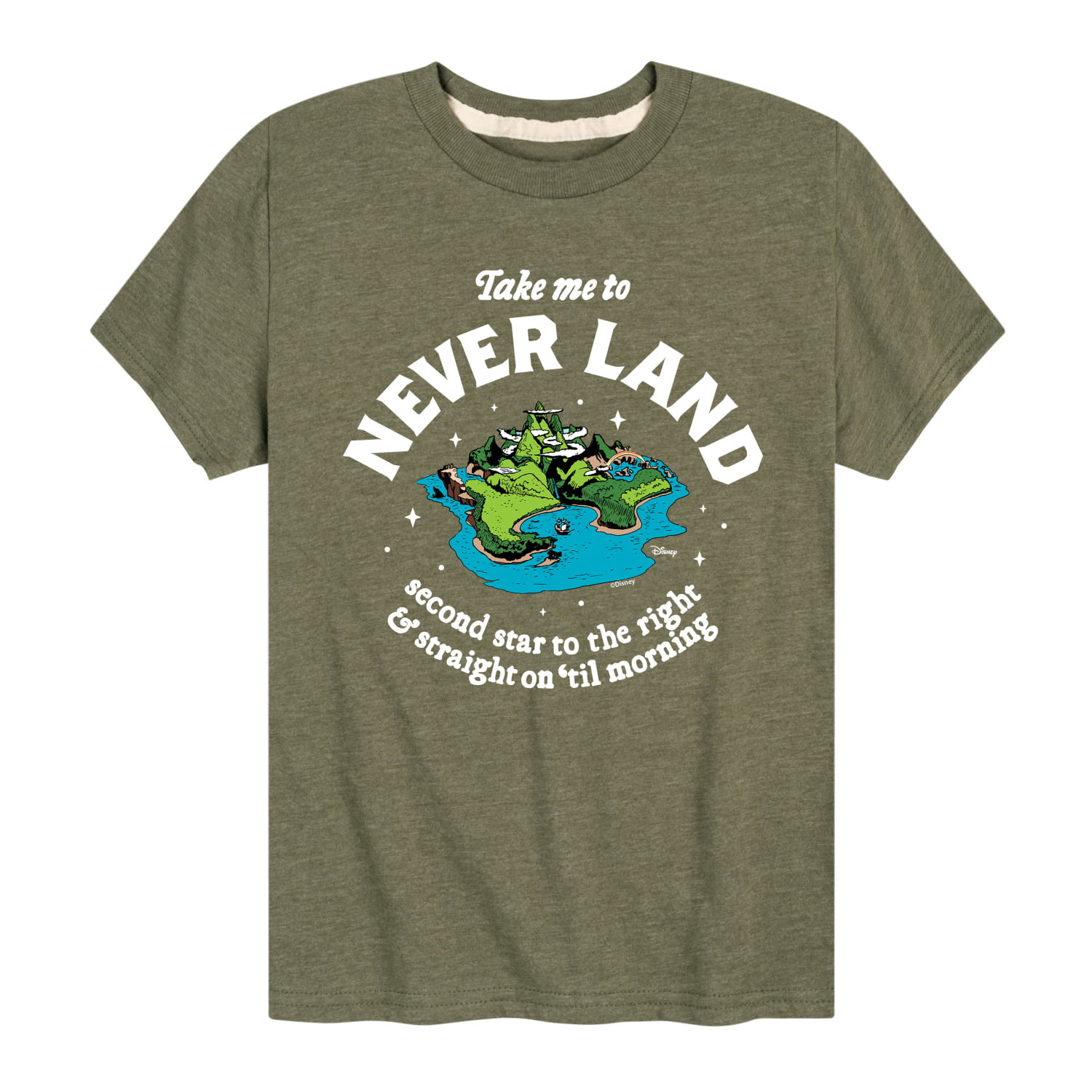 Disney - Peter Pan - Take Me to Neverland - Second Star to the Right -  Toddler And Youth Short Sleeve Graphic T-Shirt