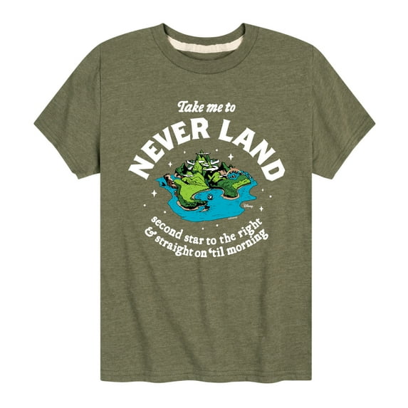 Disney - Peter Pan - Take Me to Neverland - Second Star to the Right - Toddler And Youth Short Sleeve Graphic T-Shirt