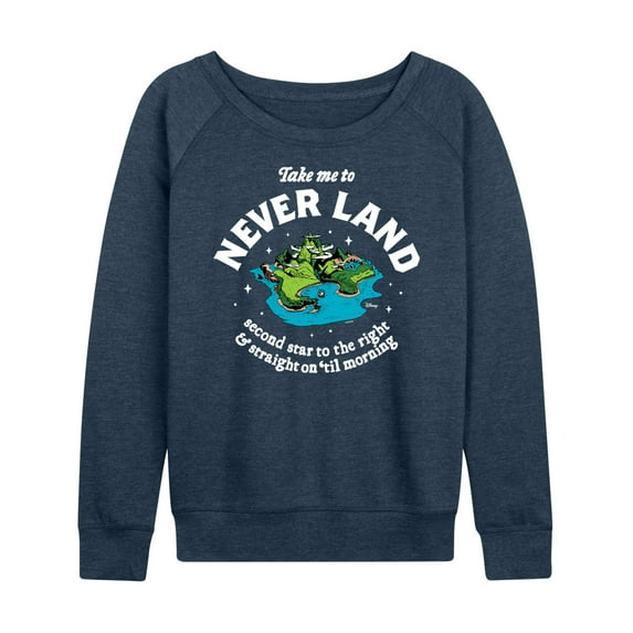 Disney - Peter Pan - Take Me to Neverland - Second Star to the Right - Women's Lightweight French Terry Long Sleeve Shirt