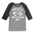thumbnail image 1 of Disney - Peter Pan - Take Me to Neverland - Toddler And Youth Raglan Graphic T-Shirt, 1 of 4