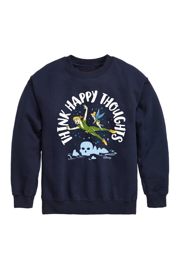 - Peter Pan - Think Happy Thoughts - Tinkerbell - Toddler And Youth Crewneck Fleece Sweatshirt