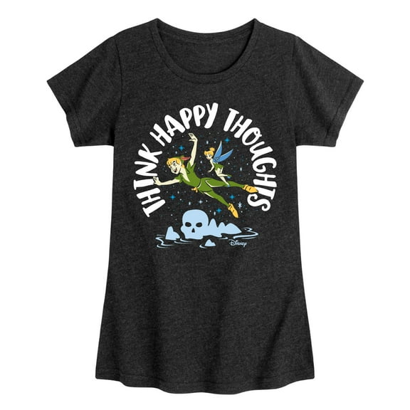 Disney - Peter Pan - Think Happy Thoughts - Tinkerbell - Toddler And Youth Girls Short Sleeve Graphic T-Shirt