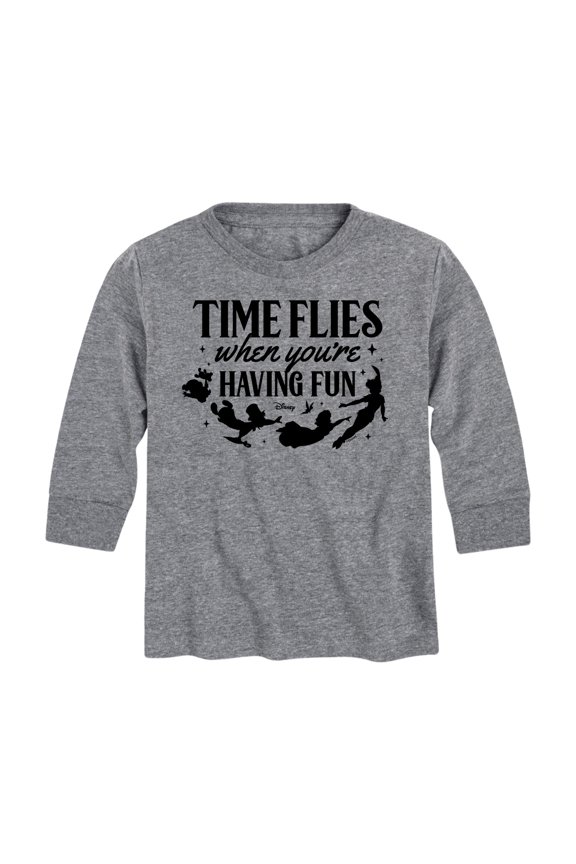 - Peter Pan - Time Flies When You're Having Fun - Toddler And Youth Long Sleeve Graphic T-Shirt
