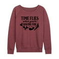 thumbnail image 1 of Disney - Peter Pan - Time Flies When You're Having Fun - Women's Lightweight French Terry Long Sleeve Shirt, 1 of 4