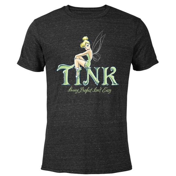 Disney Peter Pan Tinker Bell Being Perfect Isn’t Easy - Short Sleeve Blended T-Shirt for Adults - Customized-Black