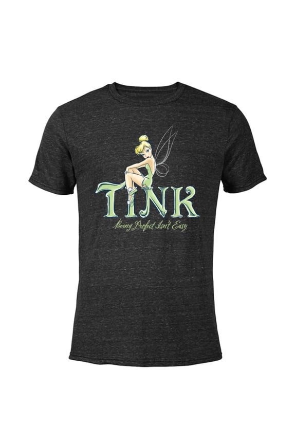 Peter Pan Tinker Bell Being Perfect Isn’t Easy - Short Sleeve Blended T-Shirt for Adults - Customized-Black