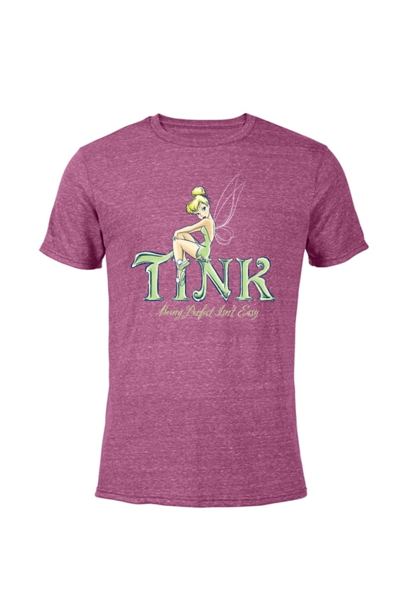 Peter Pan Tinker Bell Being Perfect Isn’t Easy - Short Sleeve Blended T-Shirt for Adults - Customized-Purple