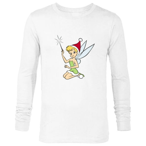 Disney Peter Pan Tinker Bell Christmas Fairy Santa Hat - Long Sleeve T-Shirt for Men - Customized-White