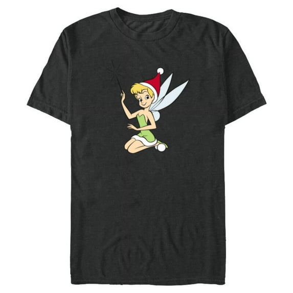 Disney Peter Pan Tinker Bell Christmas Fairy Santa Hat - Short Sleeve Blended T-Shirt for Adults - Customized-Dark Heather