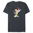 thumbnail image 1 of Disney Peter Pan Tinker Bell Christmas Fairy Santa Hat - Short Sleeve Blended T-Shirt for Adults - Customized-Navy Heather, 1 of 5