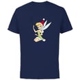 thumbnail image 1 of Disney Peter Pan Tinker Bell Christmas Fairy Santa Hat - Short Sleeve Cotton T-Shirt for Adults - Customized-Navy, 1 of 5