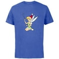 thumbnail image 1 of Disney Peter Pan Tinker Bell Christmas Fairy Santa Hat - Short Sleeve Cotton T-Shirt for Adults - Customized-Royal Heather, 1 of 5