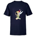 thumbnail image 1 of Disney Peter Pan Tinker Bell Christmas Fairy Santa Hat - Short Sleeve T-Shirt for Kids - Customized-Navy, 1 of 5