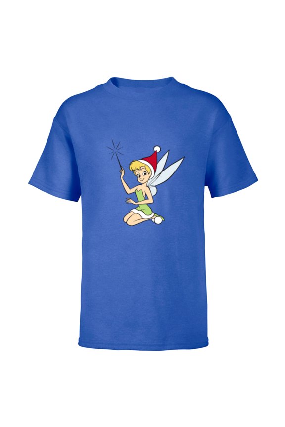 Peter Pan Tinker Bell Christmas Fairy Santa Hat - Short Sleeve T-Shirt for Kids - Customized-Royal