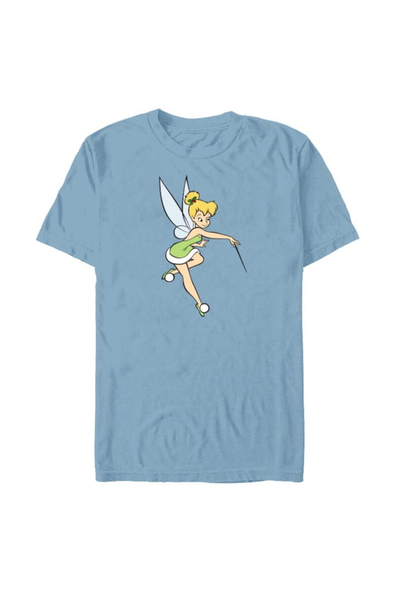 Peter Pan Tinker Bell Christmas Magic with Holly - Short Sleeve Blended T-Shirt for Adults - Customized-Ocean Blue