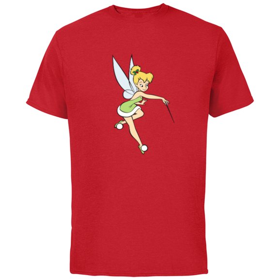 Disney Peter Pan Tinker Bell Christmas Magic with Holly - Short Sleeve Cotton T-Shirt for Adults - Customized-Red