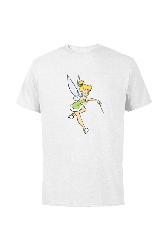 Peter Pan Tinker Bell Christmas Magic with Holly - Short Sleeve Cotton T-Shirt for Adults - Customized-White