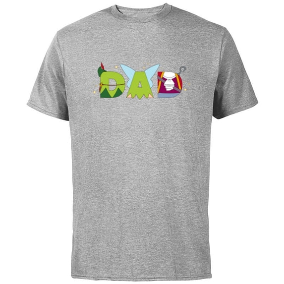 Disney Peter Pan Tinker Bell Father’s Day Birthday Best Dad - Short Sleeve Cotton T-Shirt for Adults - Customized-Athletic Heather