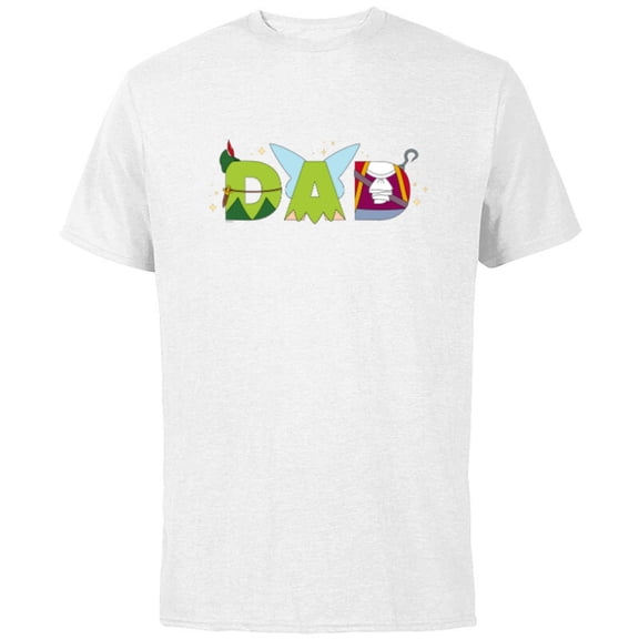 Disney Peter Pan Tinker Bell Father’s Day Birthday Best Dad - Short Sleeve Cotton T-Shirt for Adults - Customized-White