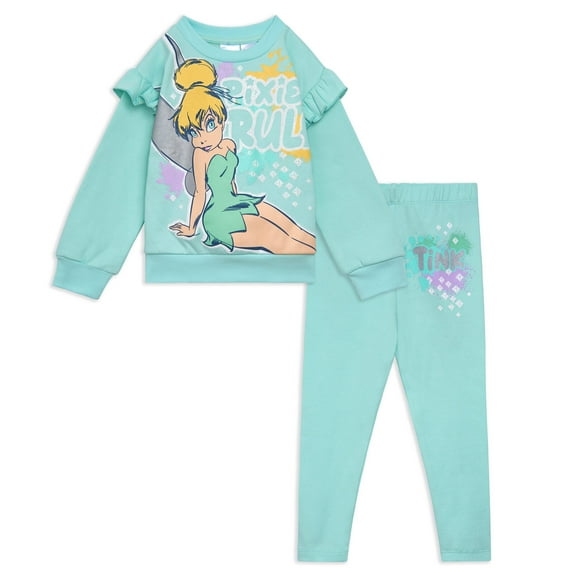 Disney Peter Pan Tinker Bell Fleece Sweatshirt and Leggings Outfit Set Toddler to Big Kid