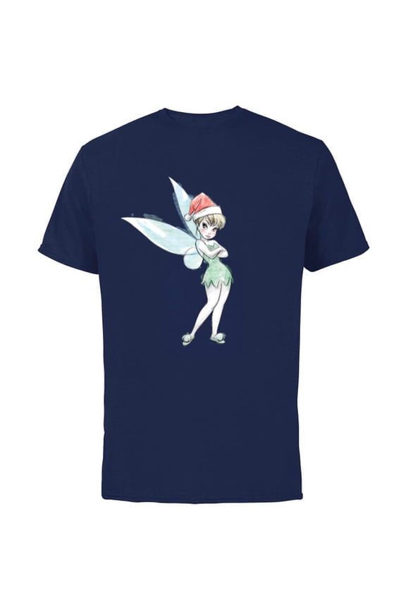 Peter Pan Tinker Bell Holiday - Short Sleeve Cotton T-Shirt for Adults - Customized-Navy