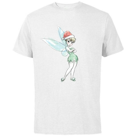 Disney Peter Pan Tinker Bell Holiday - Short Sleeve Cotton T-Shirt for Adults - Customized-White