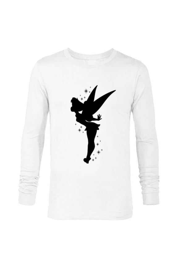 Peter Pan Tinker Bell Pixie Dust Silhouette - Long Sleeve T-Shirt for Men - Customized-White