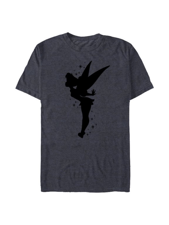 Peter Pan Tinker Bell Pixie Dust Silhouette - Short Sleeve Blended T-Shirt for Adults - Customized-Navy Heather