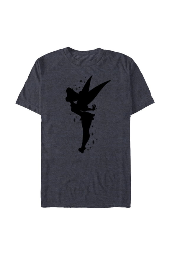Peter Pan Tinker Bell Pixie Dust Silhouette - Short Sleeve Blended T-Shirt for Adults - Customized-Navy Heather