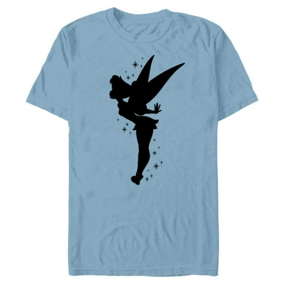 Disney Peter Pan Tinker Bell Pixie Dust Silhouette - Short Sleeve Blended T-Shirt for Adults - Customized-Ocean Blue