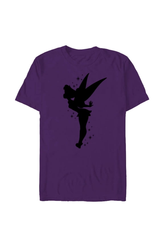 Peter Pan Tinker Bell Pixie Dust Silhouette - Short Sleeve Blended T-Shirt for Adults - Customized-Purple