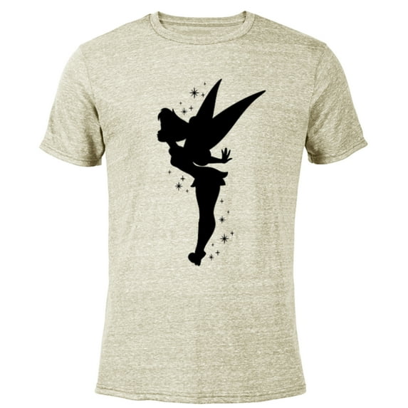 Disney Peter Pan Tinker Bell Pixie Dust Silhouette - Short Sleeve Blended T-Shirt for Adults - Customized-Yellow