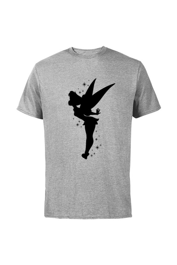 Peter Pan Tinker Bell Pixie Dust Silhouette - Short Sleeve Cotton T-Shirt for Adults - Customized-Athletic Heather