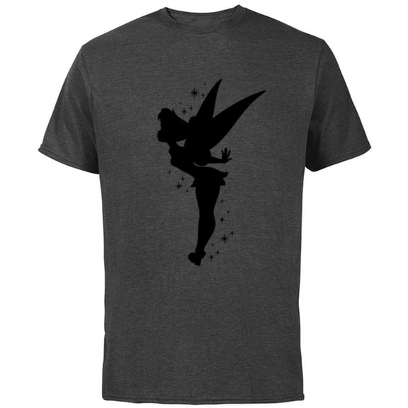 Disney Peter Pan Tinker Bell Pixie Dust Silhouette - Short Sleeve Cotton T-Shirt for Adults - Customized-Charcoal