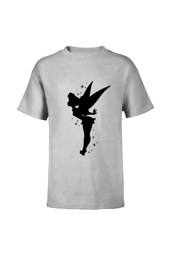 Peter Pan Tinker Bell Pixie Dust Silhouette - Short Sleeve T-Shirt for Kids - Customized-Athletic Heather