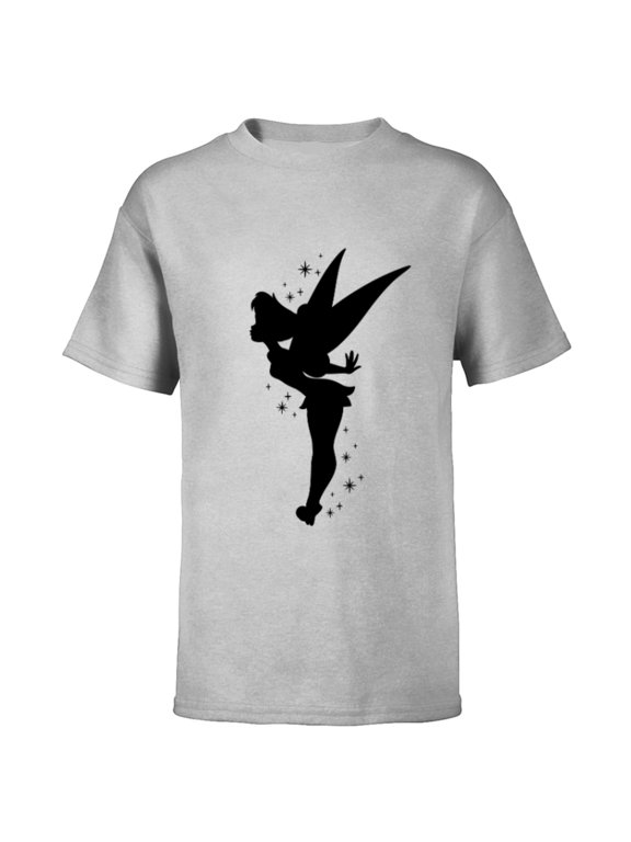 Peter Pan Tinker Bell Pixie Dust Silhouette - Short Sleeve T-Shirt for Kids - Customized-Athletic Heather