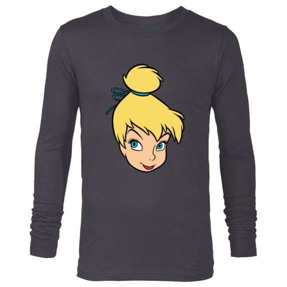 Disney Peter Pan Tinker Bell Pixie Fairy Big Face Costume - Long Sleeve T-Shirt for Men - Customized-Charcoal Heather