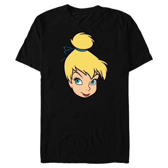Disney Peter Pan Tinker Bell Pixie Fairy Big Face Costume - Short Sleeve Blended T-Shirt for Adults - Customized-Black