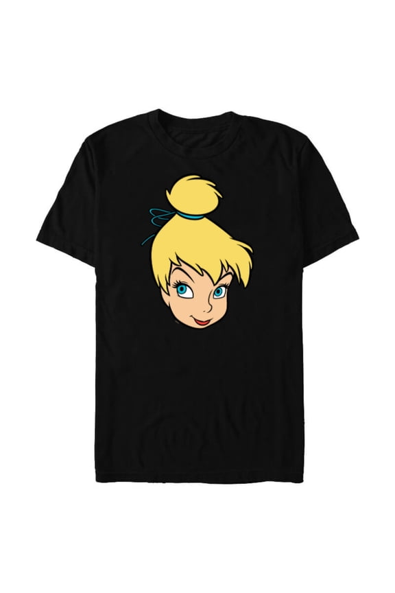 Peter Pan Tinker Bell Pixie Fairy Big Face Costume - Short Sleeve Blended T-Shirt for Adults - Customized-Black