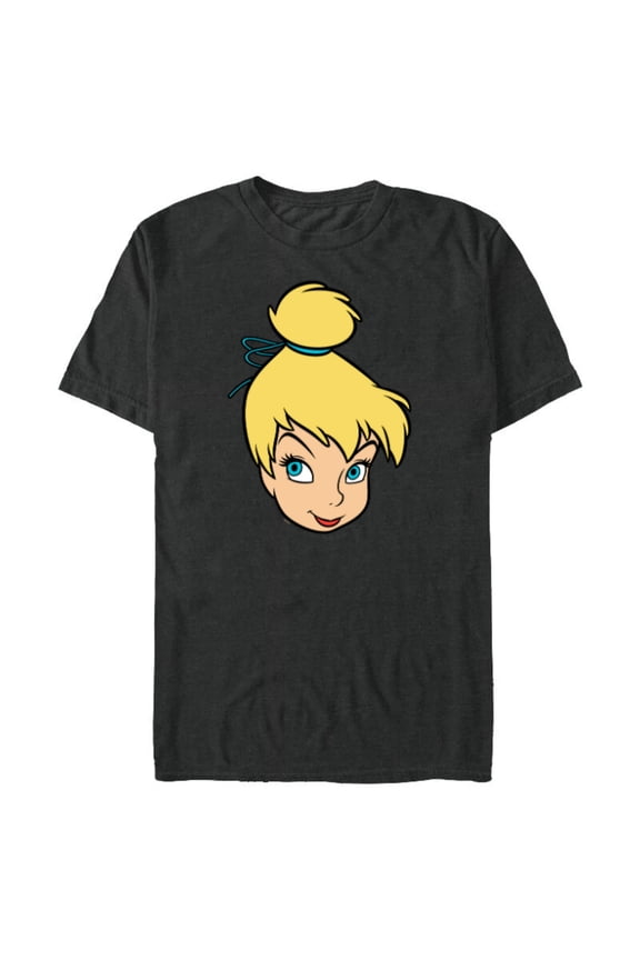 Peter Pan Tinker Bell Pixie Fairy Big Face Costume - Short Sleeve Blended T-Shirt for Adults - Customized-Dark Heather