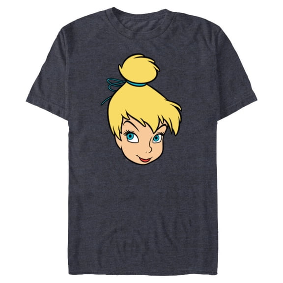 Disney Peter Pan Tinker Bell Pixie Fairy Big Face Costume - Short Sleeve Blended T-Shirt for Adults - Customized-Navy Heather