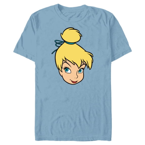 Disney Peter Pan Tinker Bell Pixie Fairy Big Face Costume - Short Sleeve Blended T-Shirt for Adults - Customized-Ocean Blue