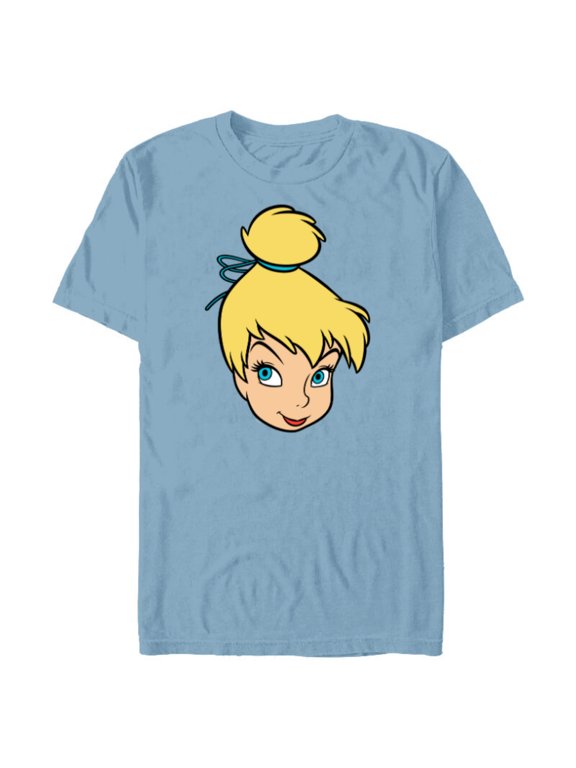 Peter Pan Tinker Bell Pixie Fairy Big Face Costume - Short Sleeve Blended T-Shirt for Adults - Customized-Ocean Blue