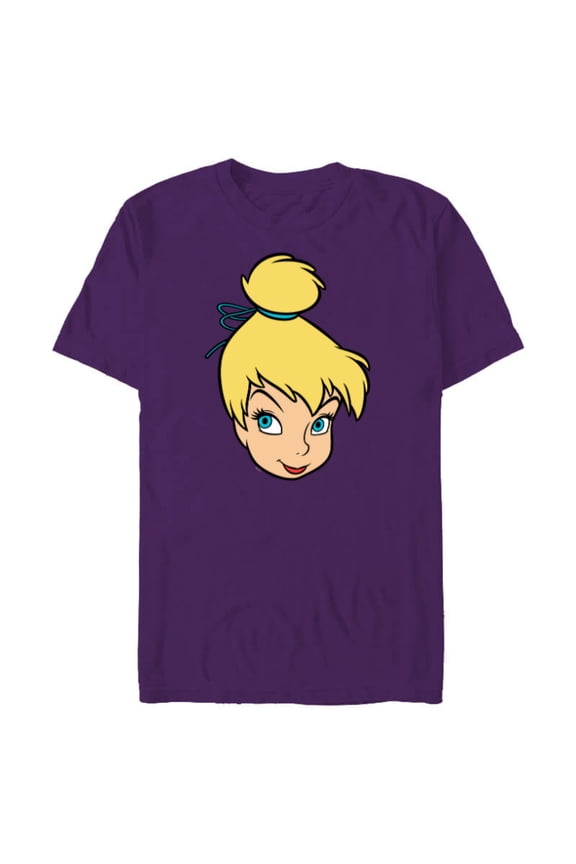 Peter Pan Tinker Bell Pixie Fairy Big Face Costume - Short Sleeve Blended T-Shirt for Adults - Customized-Purple