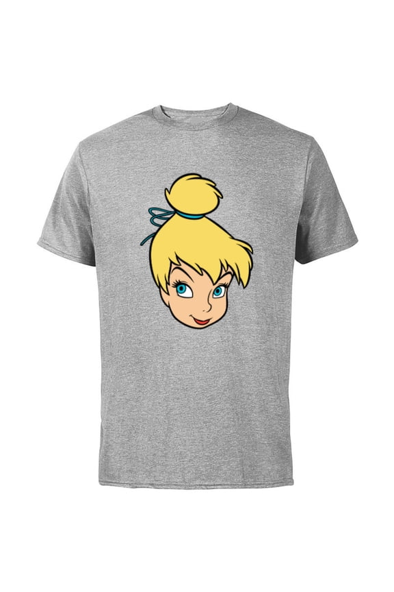 Peter Pan Tinker Bell Pixie Fairy Big Face Costume - Short Sleeve Cotton T-Shirt for Adults - Customized-Athletic Heather