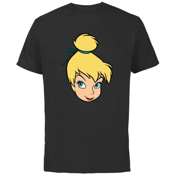 Disney Peter Pan Tinker Bell Pixie Fairy Big Face Costume - Short Sleeve Cotton T-Shirt for Adults - Customized-Black