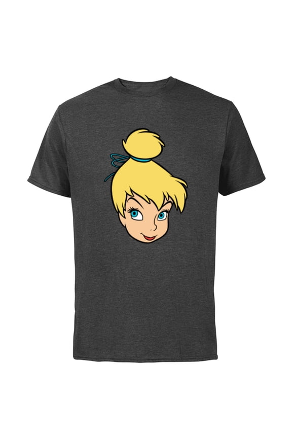 Peter Pan Tinker Bell Pixie Fairy Big Face Costume - Short Sleeve Cotton T-Shirt for Adults - Customized-Charcoal