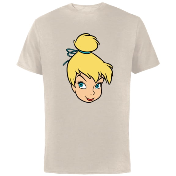 Disney Peter Pan Tinker Bell Pixie Fairy Big Face Costume - Short Sleeve Cotton T-Shirt for Adults - Customized-Natural