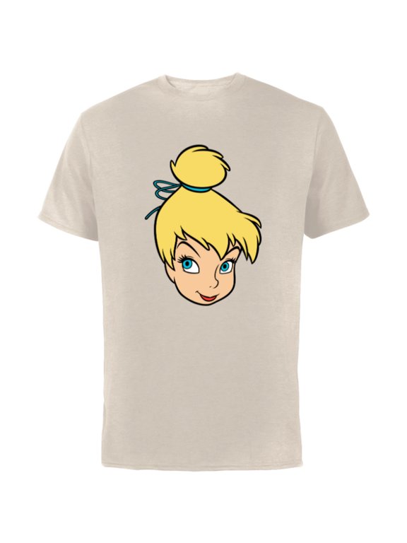 Peter Pan Tinker Bell Pixie Fairy Big Face Costume - Short Sleeve Cotton T-Shirt for Adults - Customized-Natural